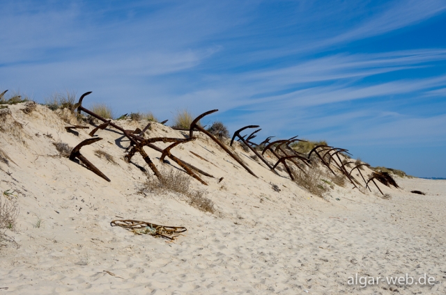 Friedhof der Anker, Praia do Barril, Tavira, Algarve, Portugal